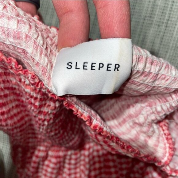 SLEEPER Women's Atlanta Check Midi Dress Size XS In Red - Picture 5 of 7